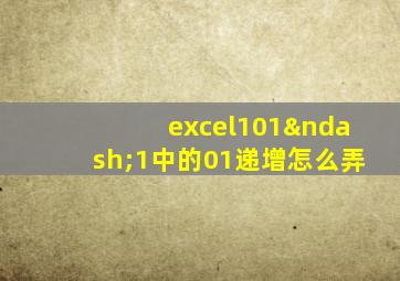 excel101–1中的01递增怎么弄