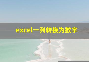 excel一列转换为数字