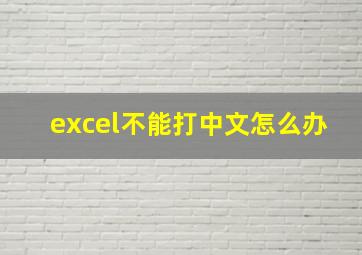 excel不能打中文怎么办