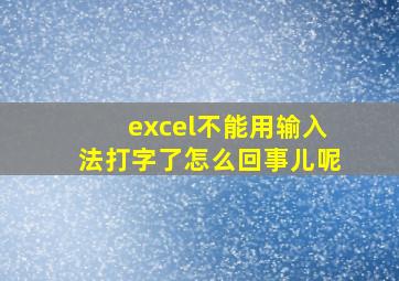 excel不能用输入法打字了怎么回事儿呢