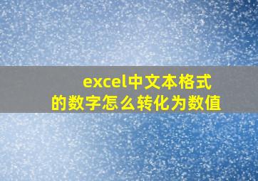 excel中文本格式的数字怎么转化为数值