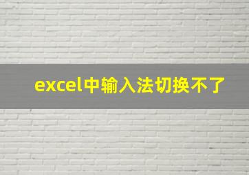 excel中输入法切换不了