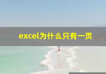 excel为什么只有一页