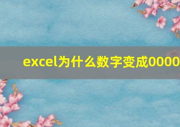 excel为什么数字变成0000