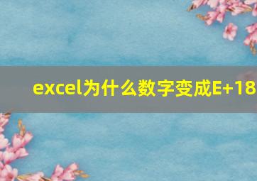 excel为什么数字变成E+18