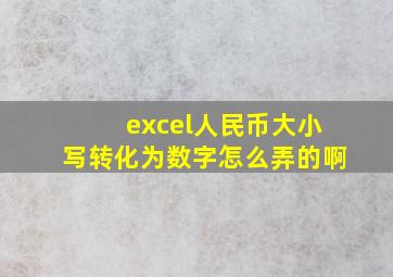 excel人民币大小写转化为数字怎么弄的啊