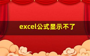 excel公式显示不了