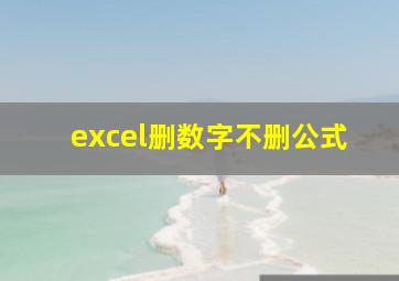 excel删数字不删公式