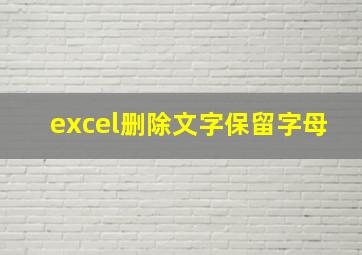 excel删除文字保留字母