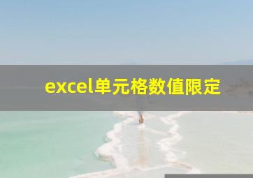 excel单元格数值限定