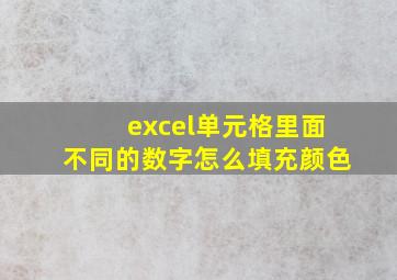 excel单元格里面不同的数字怎么填充颜色