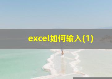 excel如何输入(1)