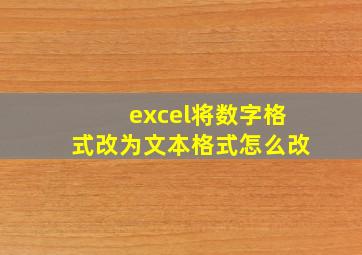 excel将数字格式改为文本格式怎么改