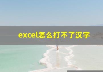 excel怎么打不了汉字