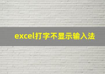 excel打字不显示输入法