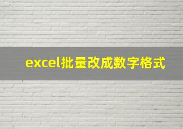 excel批量改成数字格式