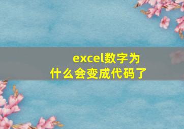 excel数字为什么会变成代码了