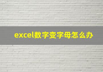 excel数字变字母怎么办