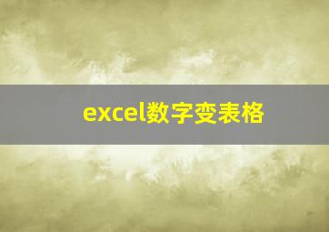 excel数字变表格