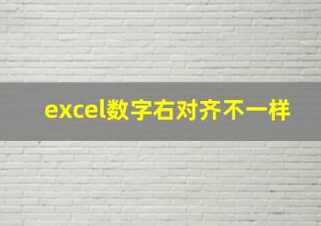 excel数字右对齐不一样