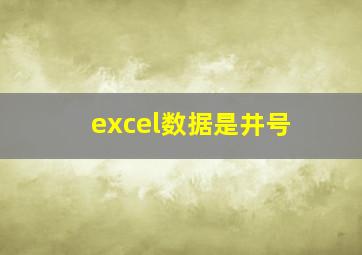 excel数据是井号