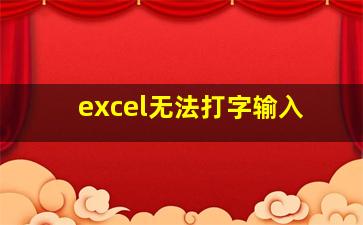 excel无法打字输入