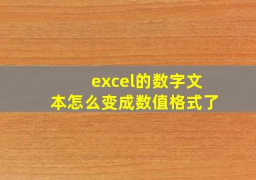 excel的数字文本怎么变成数值格式了