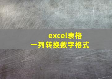 excel表格一列转换数字格式