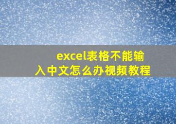 excel表格不能输入中文怎么办视频教程