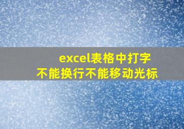 excel表格中打字不能换行不能移动光标