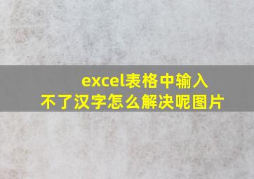 excel表格中输入不了汉字怎么解决呢图片