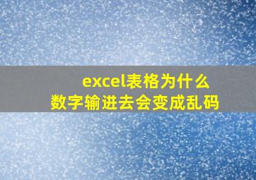 excel表格为什么数字输进去会变成乱码