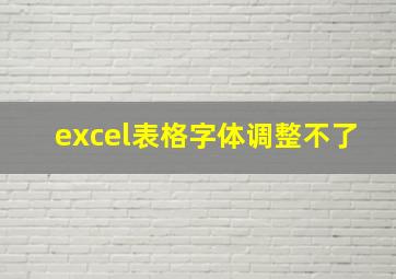 excel表格字体调整不了