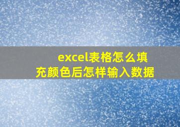 excel表格怎么填充颜色后怎样输入数据