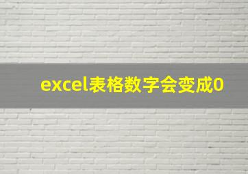 excel表格数字会变成0