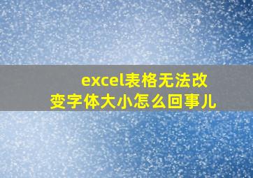 excel表格无法改变字体大小怎么回事儿