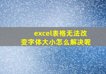 excel表格无法改变字体大小怎么解决呢