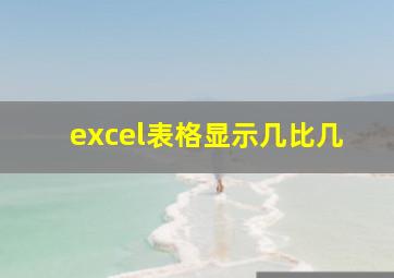 excel表格显示几比几