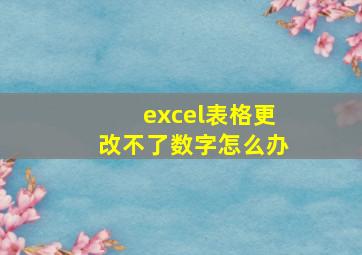 excel表格更改不了数字怎么办