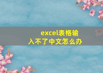 excel表格输入不了中文怎么办