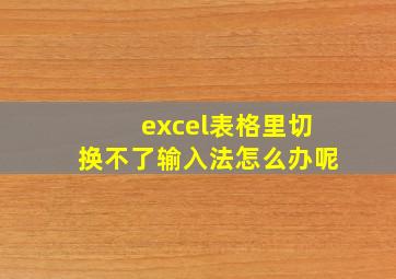 excel表格里切换不了输入法怎么办呢