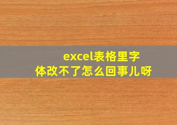 excel表格里字体改不了怎么回事儿呀