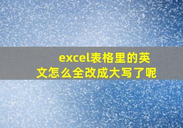 excel表格里的英文怎么全改成大写了呢