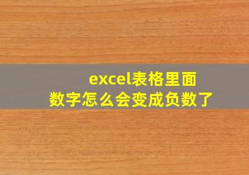 excel表格里面数字怎么会变成负数了