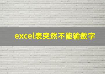 excel表突然不能输数字