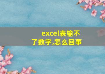 excel表输不了数字,怎么回事