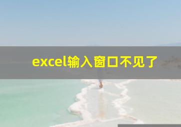 excel输入窗口不见了