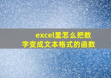 excel里怎么把数字变成文本格式的函数