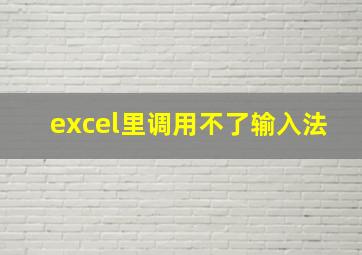 excel里调用不了输入法