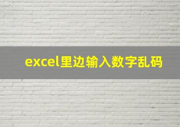 excel里边输入数字乱码